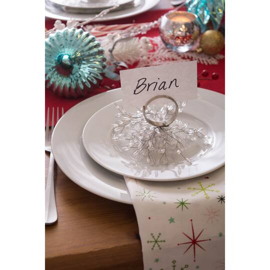 DII® Silver Beaded Burst Napkin Rings, 6ct.